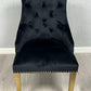 Round Marble Table Black & Gold With Black And Gold Majestic Chairs Ring Knocker