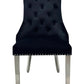 Louise 120cm Light Grey Table With 4 Majestic Dark Grey Lion Knocker Chairs