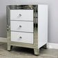 BIANCO THREE DRAWER BEDSIDE UNIT