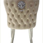 Ariel Marble Dining Table With Valentino Lion Knocker Chairs