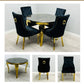 Round Marble Table Black & Gold With Black And Gold Majestic Chairs Ring Knocker