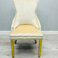 Victoria Cream And Gold Dining Chairs With Ring Knocker