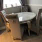 Louis 130x130cm Light Grey Table With Sofia Lion Knocker Chairs