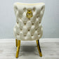 Victoria Cream And Gold Dining Chairs With Ring Knocker