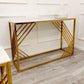 Azure Gold Console Table With Polar White Sintered Top