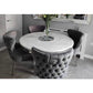 Louise Marble Dining Table With Valentino Dark Grey Lion Knocker Chairs