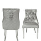 Louis Marble Table With Majestic Dark Grey Lion Knocker Chairs