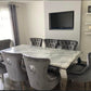 2M Louise Table With 8 Chelsea Lion Knocker Chairs