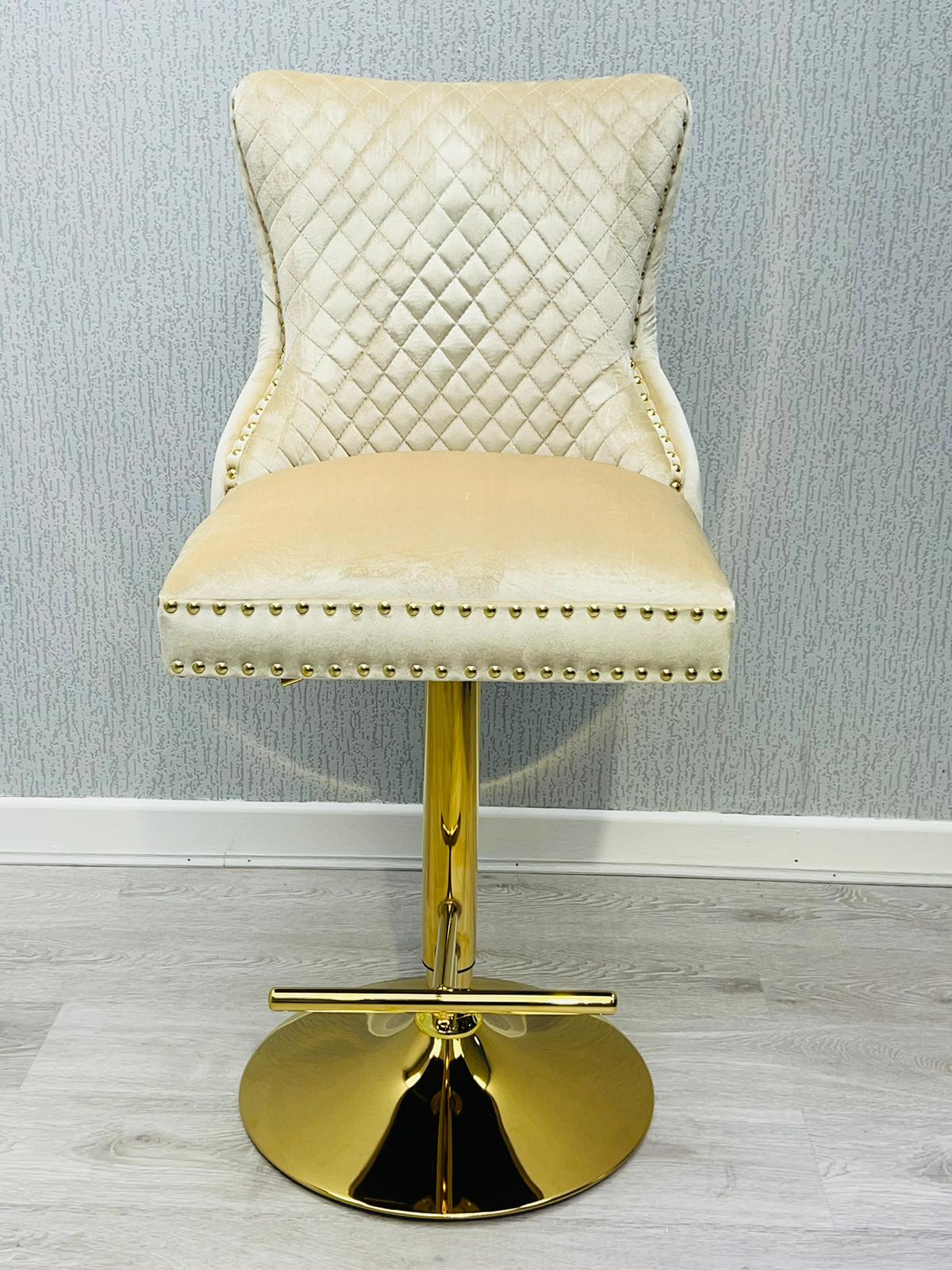 Victoria Bar Stool Cream And Gold Match With Victoria Cream And Gold Lion OR Ring Knocker Chairs