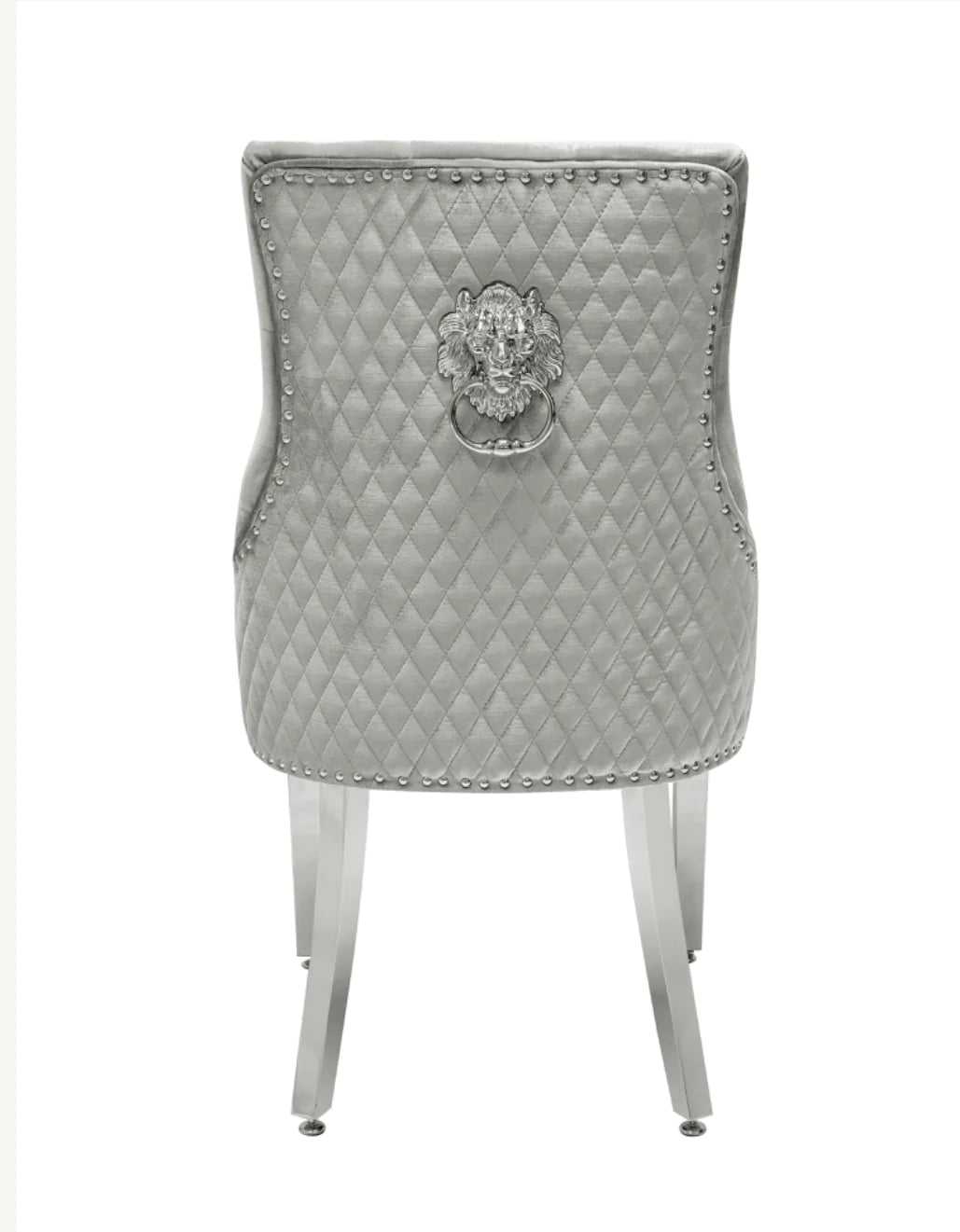 Majestic Light Grey Lion Knocker Chair