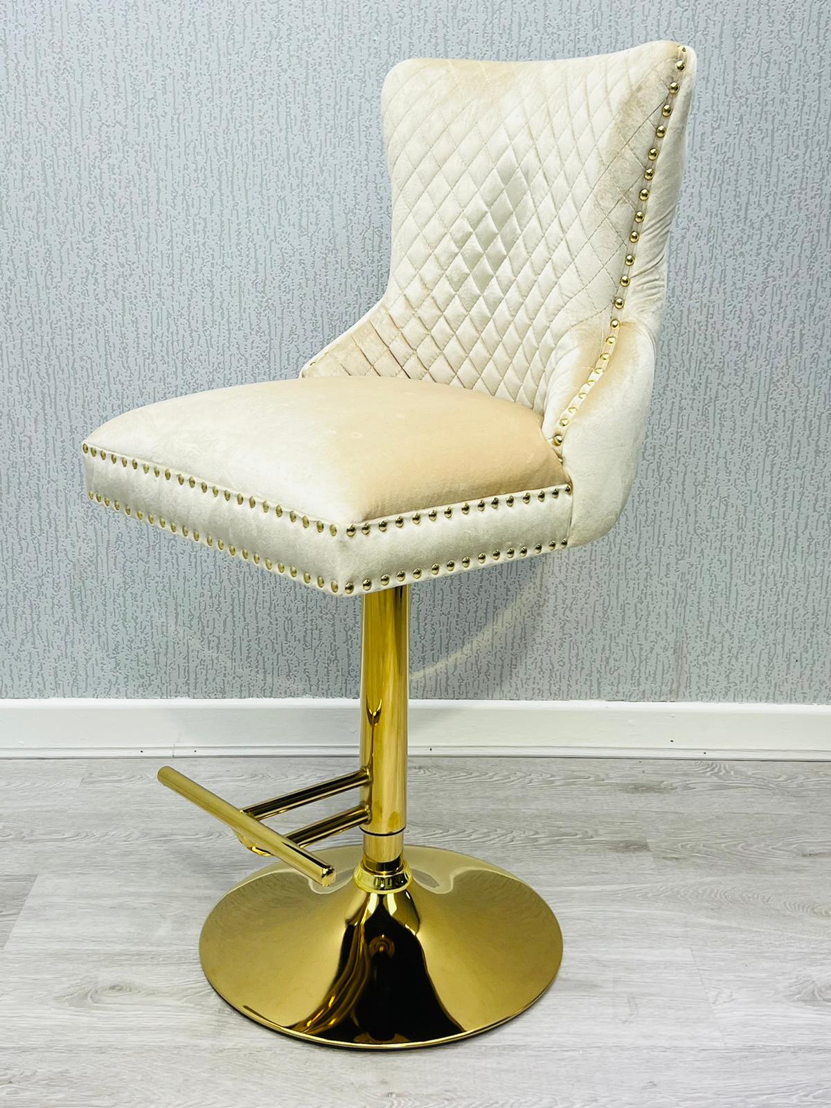 Victoria Bar Stool Cream And Gold Match With Victoria Cream And Gold Lion OR Ring Knocker Chairs