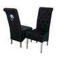 Louis Black Square Marble Table With Emma Dark Grey Chairs