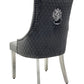 110x110cm Round Marble Table Light Grey With 4 Majestic Dark Grey Lion Knocker Chairs
