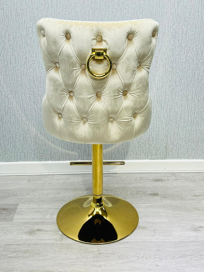 Victoria Bar Stool Cream And Gold Match With Victoria Cream And Gold Lion OR Ring Knocker Chairs