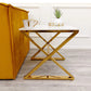 Zion Gold Lamp Table With Polar White Sintered Top