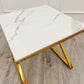 Zion Gold Lamp Table With Polar White Sintered Top