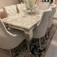 Louis Light Grey Marble With Light Grey Majestic Lion Knocker Chairs