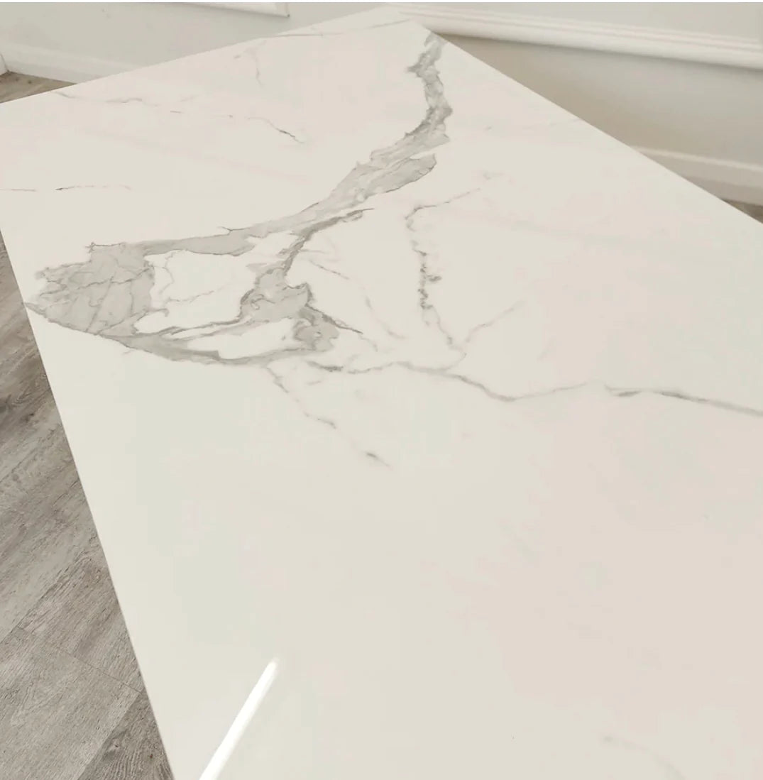 Geo Gold Coffee Table With Polar White Sintered Top