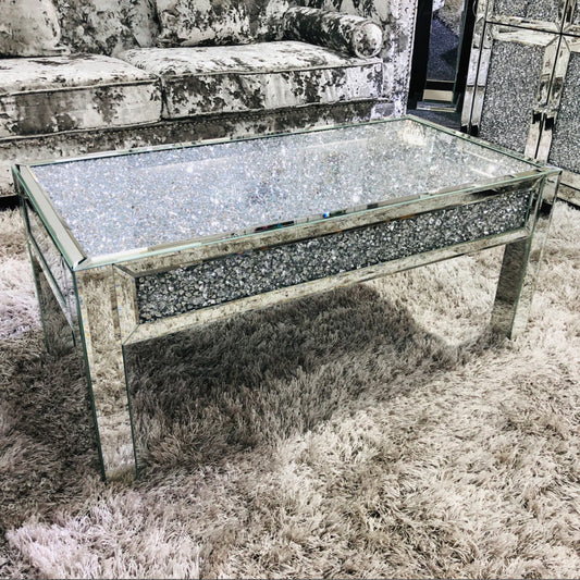 Crushed Diamond Mirrored Coffee Table