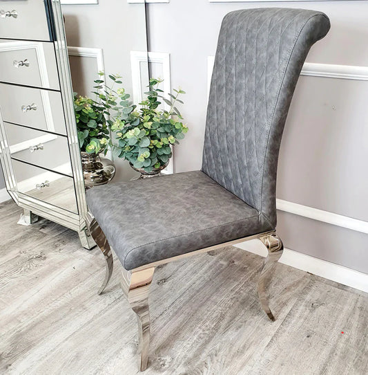 Nicole Light Grey Pu Leather Chair