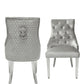 Louis Light Grey Marble With Light Grey Majestic Lion Knocker Chairs